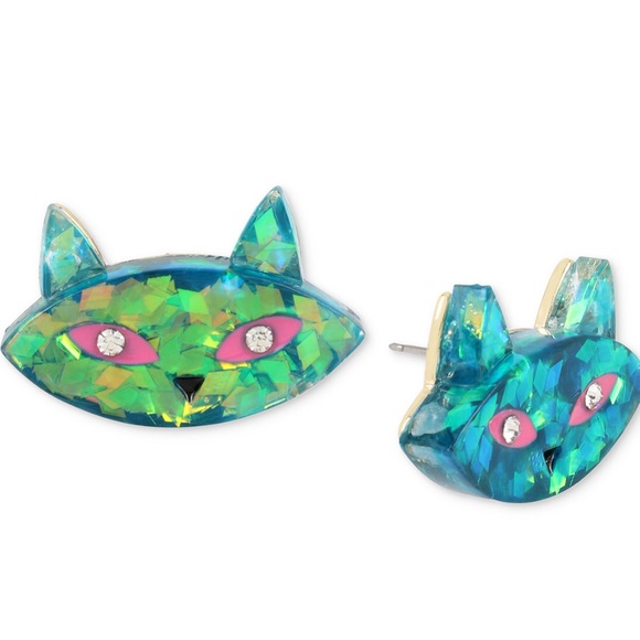Betsey Johnson Cat whimsical Earrings - Picture 2 of 2